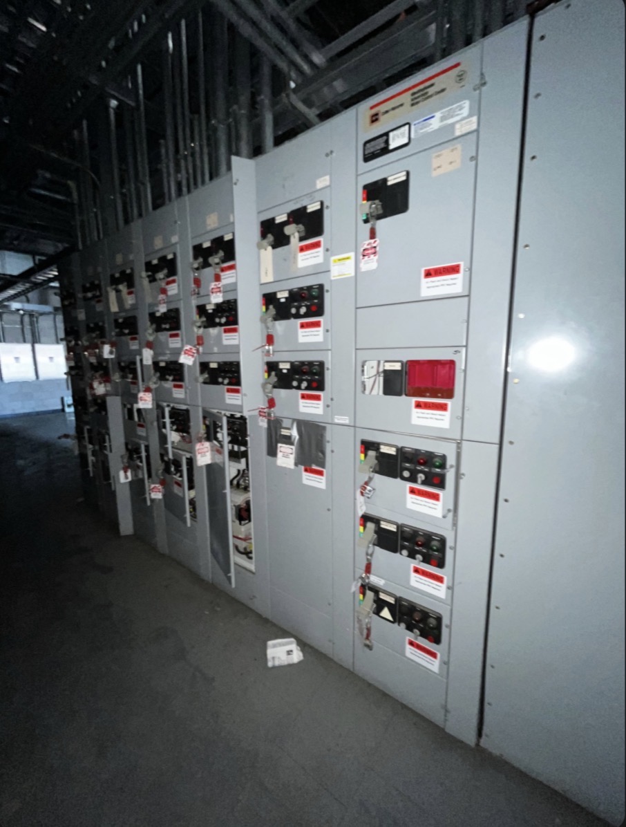 Industrial electrical switchgear room